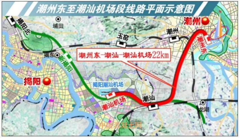 6-2-7 潮州东-潮汕-潮汕机场段线路平面示意图