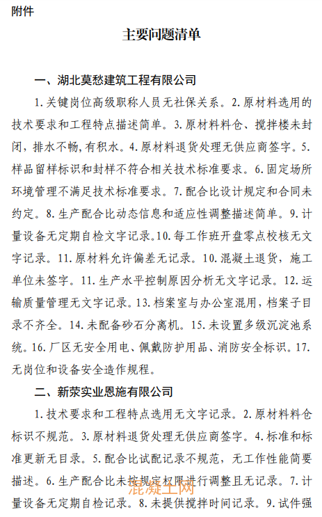 这个地区16家混凝土企业存在问题被通报！(图2)